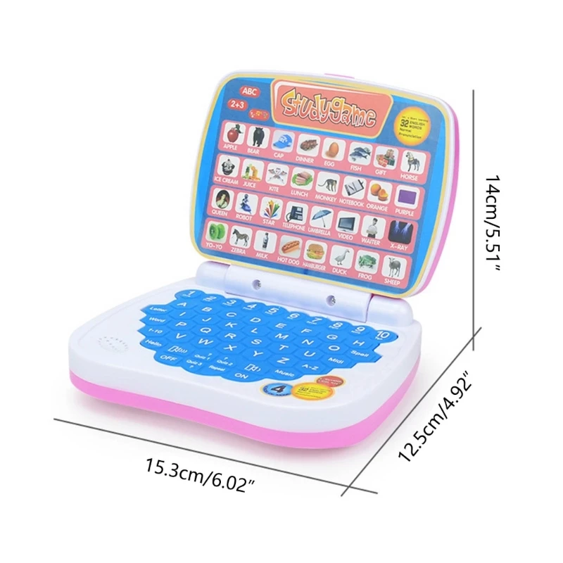 Ordinateur portable d'apprentissage pour enfants, enseignement l des chiffres, des mots, musique des jouet