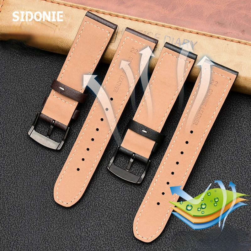 Genuine Leather Watch Strap for Citizen Eco-Drive CA0695-17E Bm8471/Bm8478 Series Business Leather Strap 22mm