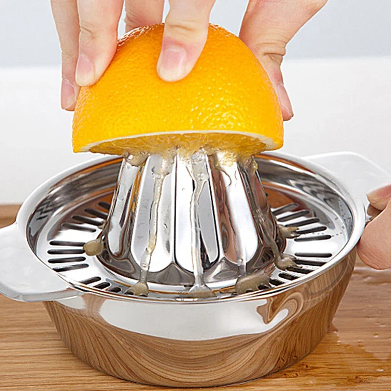 304 Stainless Steel Portable Lemon Orange Manual Fruit Juicer - Citrus Hand Pressed Juice Maker