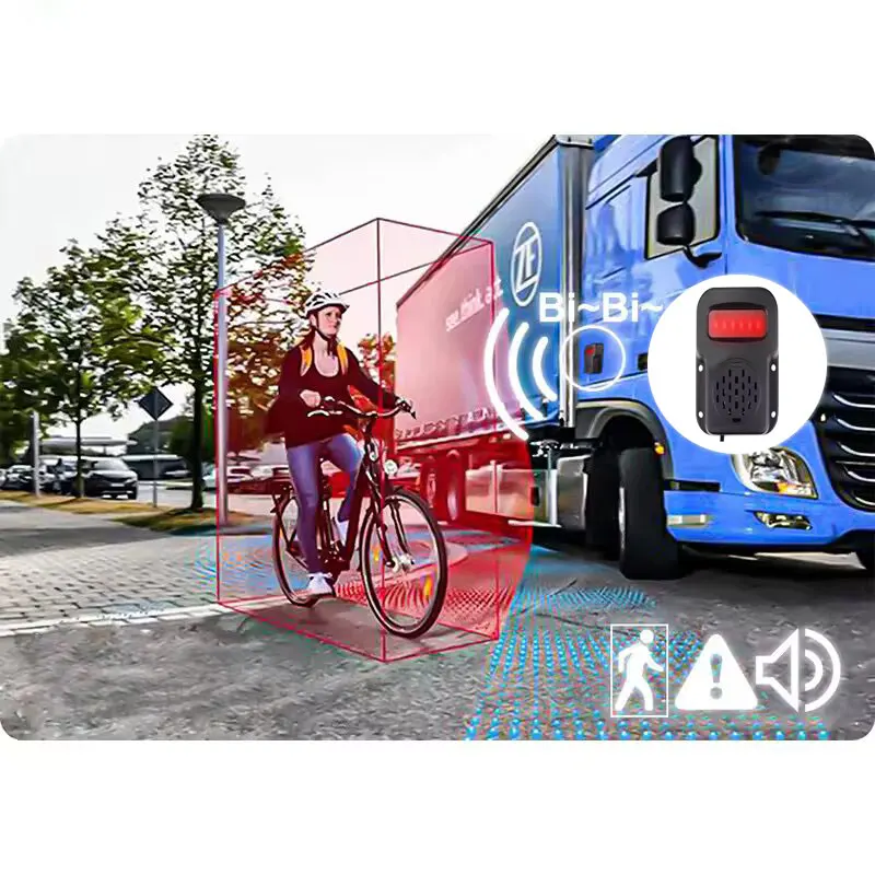 Rilevamento telecamera AI popolare con 4 telecamere Monior da 10,1 pollici Allarme vocale esterno Telecamera AI BSD di backup per carrello elevatore Tr