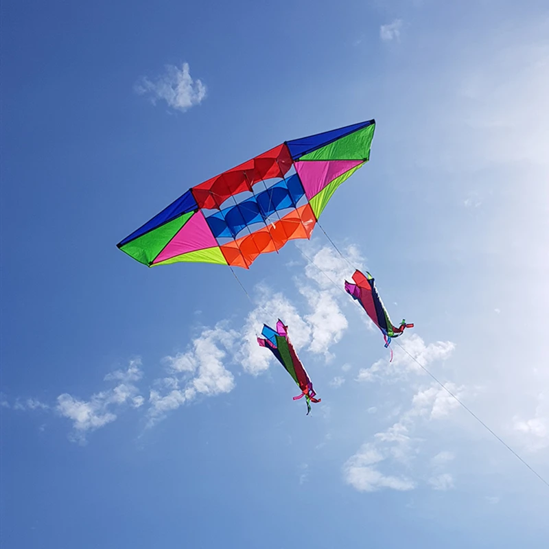 free shipping radar kite with handle line outdoor toys delta kite flying rainbow led big 3d kite wheel hcx