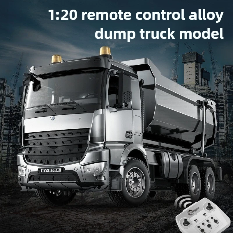 

E590 RC Car 1/20 Dump Bucket Lift Dump Truck Electric Full Scale Remote Control Metal Body Simulation Truck Car Toy Gift
