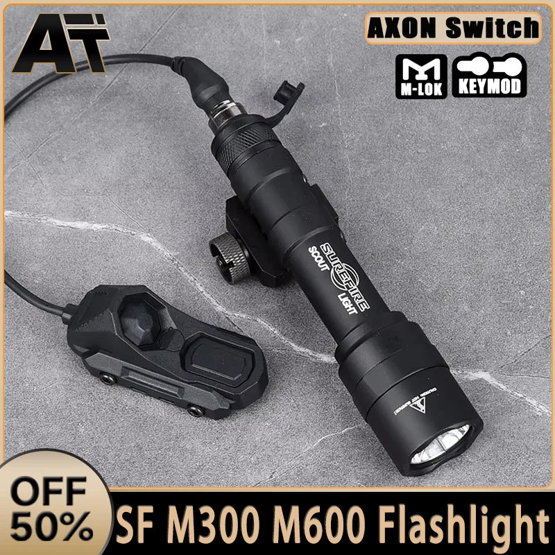 

WADSN Surefir M600 M600C Tactical Flashlight Airsoft Hunting Gun Weapon MINI Scout Light Axon Dual Function Switch PicatinnyRail