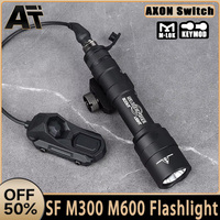 WADSN Surefir M600 M600C Tactical Flashlight Airsoft Hunting Gun Weapon MINI Scout Light Axon Dual Function Switch PicatinnyRail