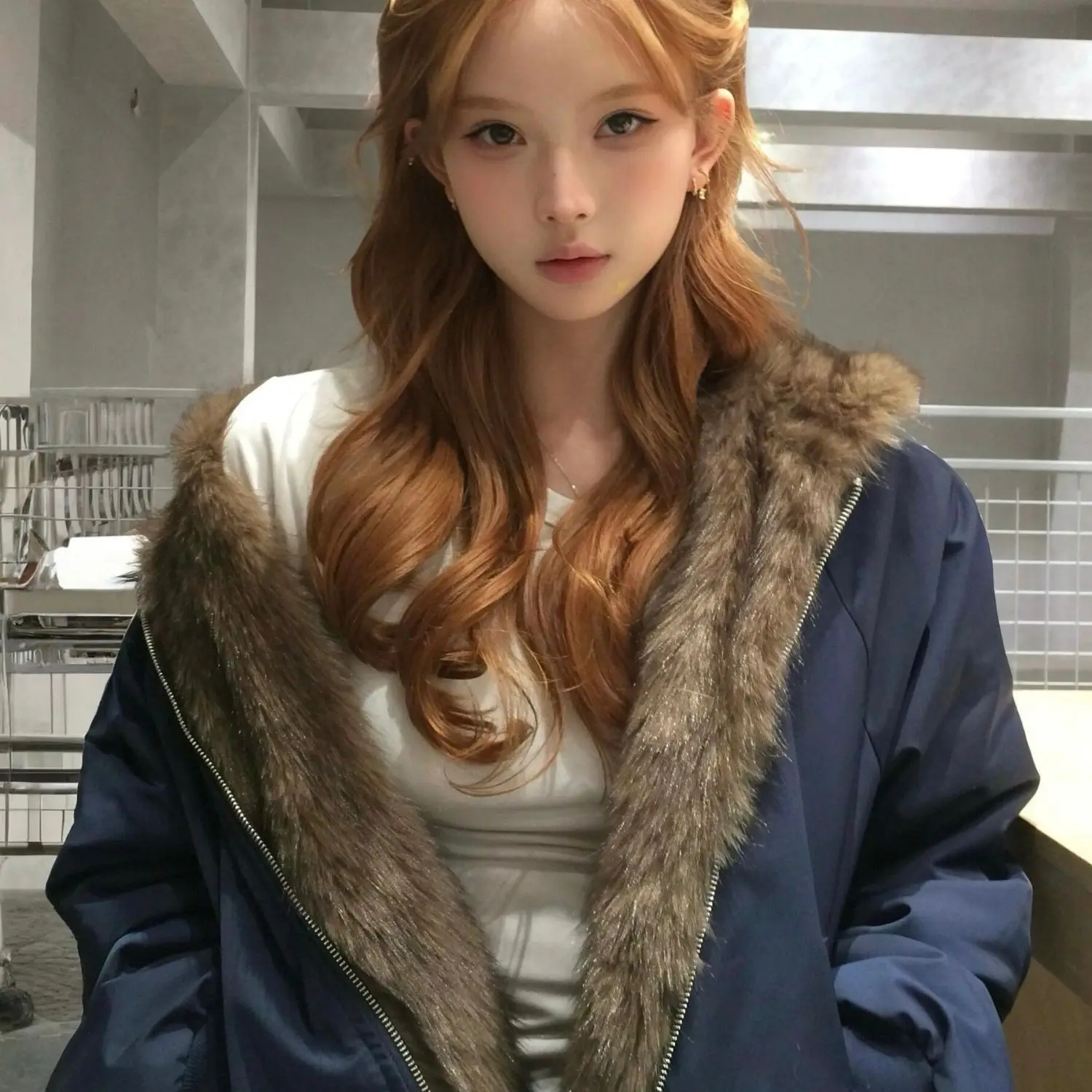 American retro thickened fur coat for women autumn and winter new mountain carving fur collar hooded warm clothing party jacket