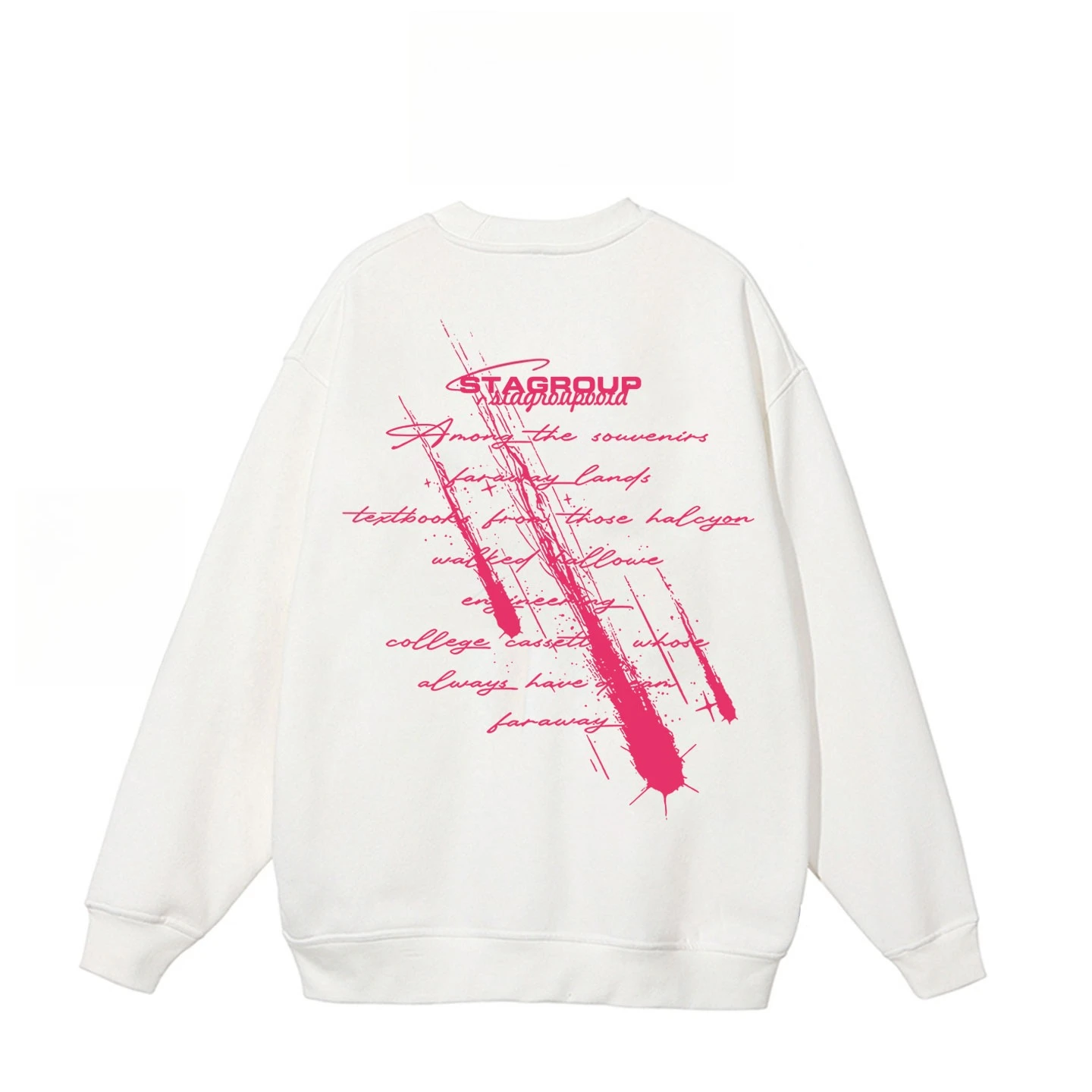 2026 Oversized Crewneck Sweatshirt Black White Splash Ink Graffiti Handwritten Letter Print Loose Art Street Pullover Sweatshirt