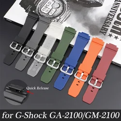 Strap For Casio G-Shock GA-2100 GM-2100 Quick Release TPU Rubber Resin Watch Band Men Sports Diving Bracelet Accessories 16mm
