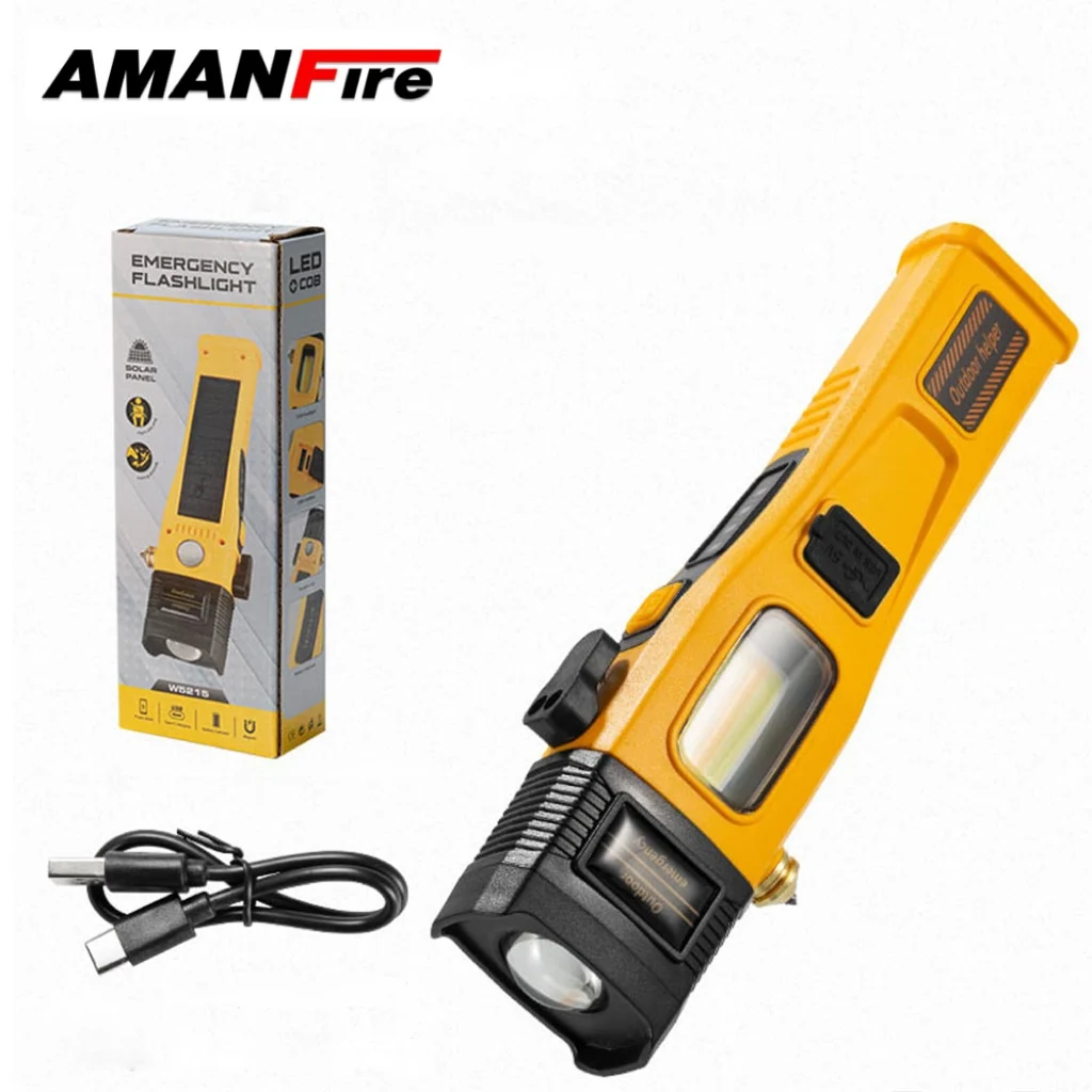 

Amanfire W5215 Многофункциональный рабочий фонарь Боковой фонарь с солнечной зарядкой Многоскоростной сверхлегкий магнитный фонарик Power Bank
