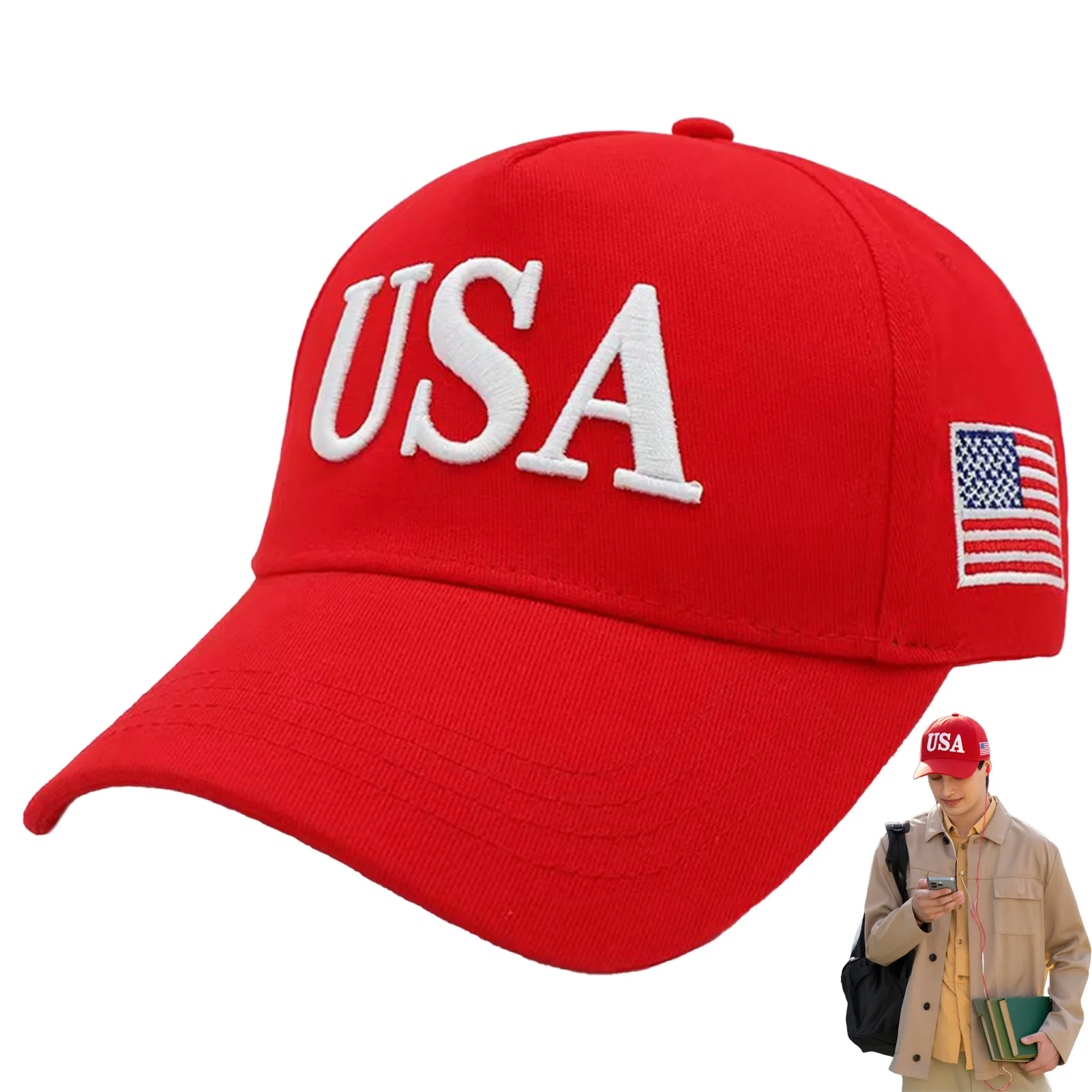 USA Hats Breathable Summer Sun Shade Baseball Cap America President Casual Sports Hat for Outdoor Fishing Camping