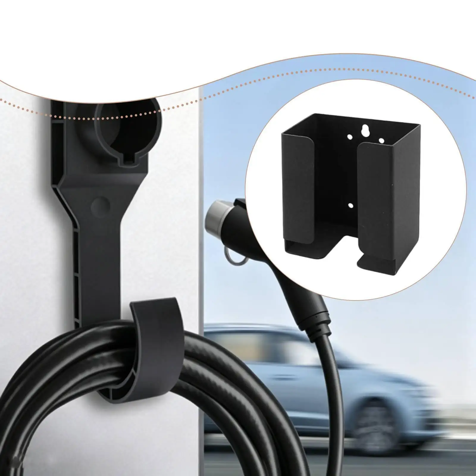 

Power Adapter Wall Mount Heavy Duty Cord Organizer Iron Storage Accessories for Electric Vehicle Charging