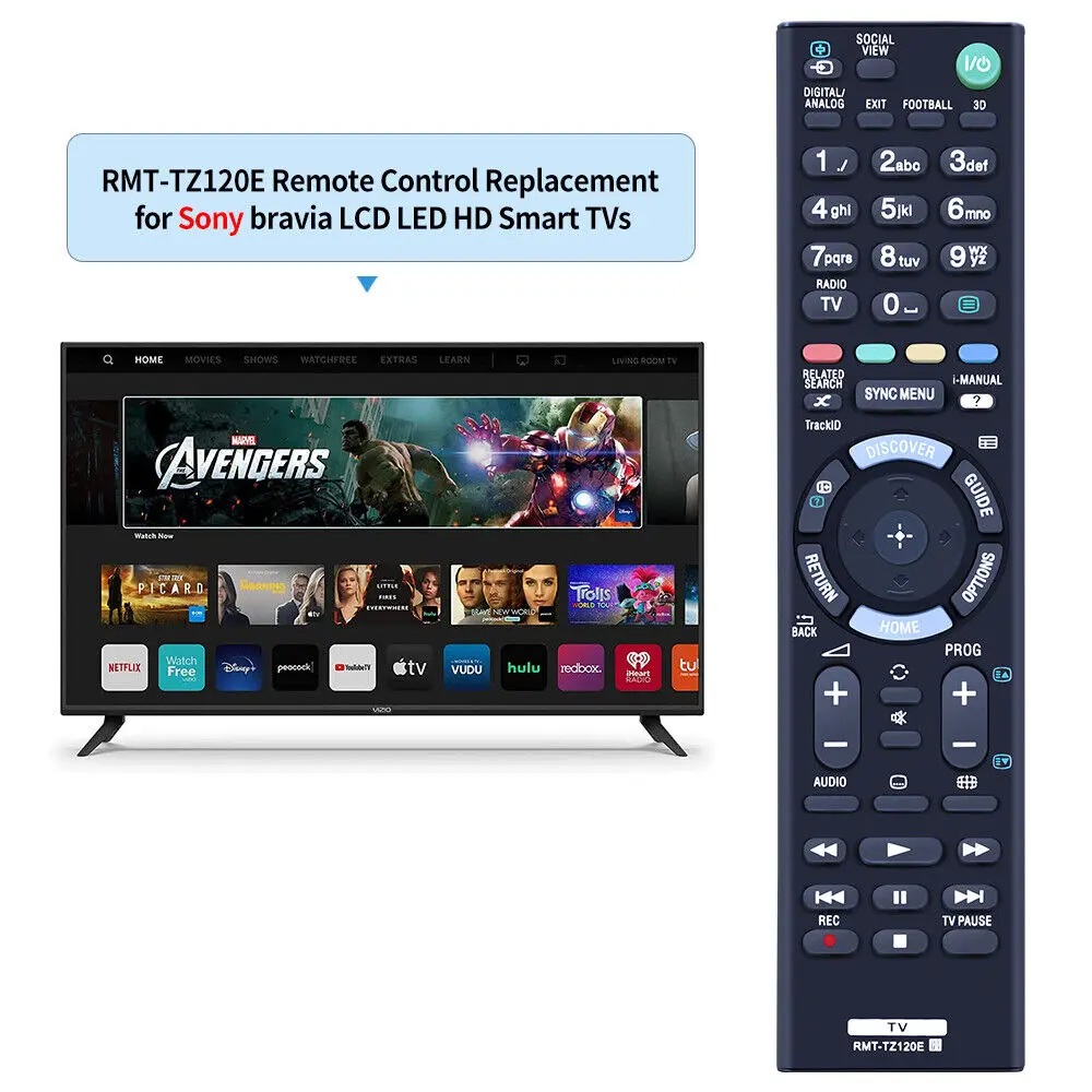 New RMT-TZ120E Remote Control For Sony TV KDL-40R473A KDL-47W800A KDL-32R503C