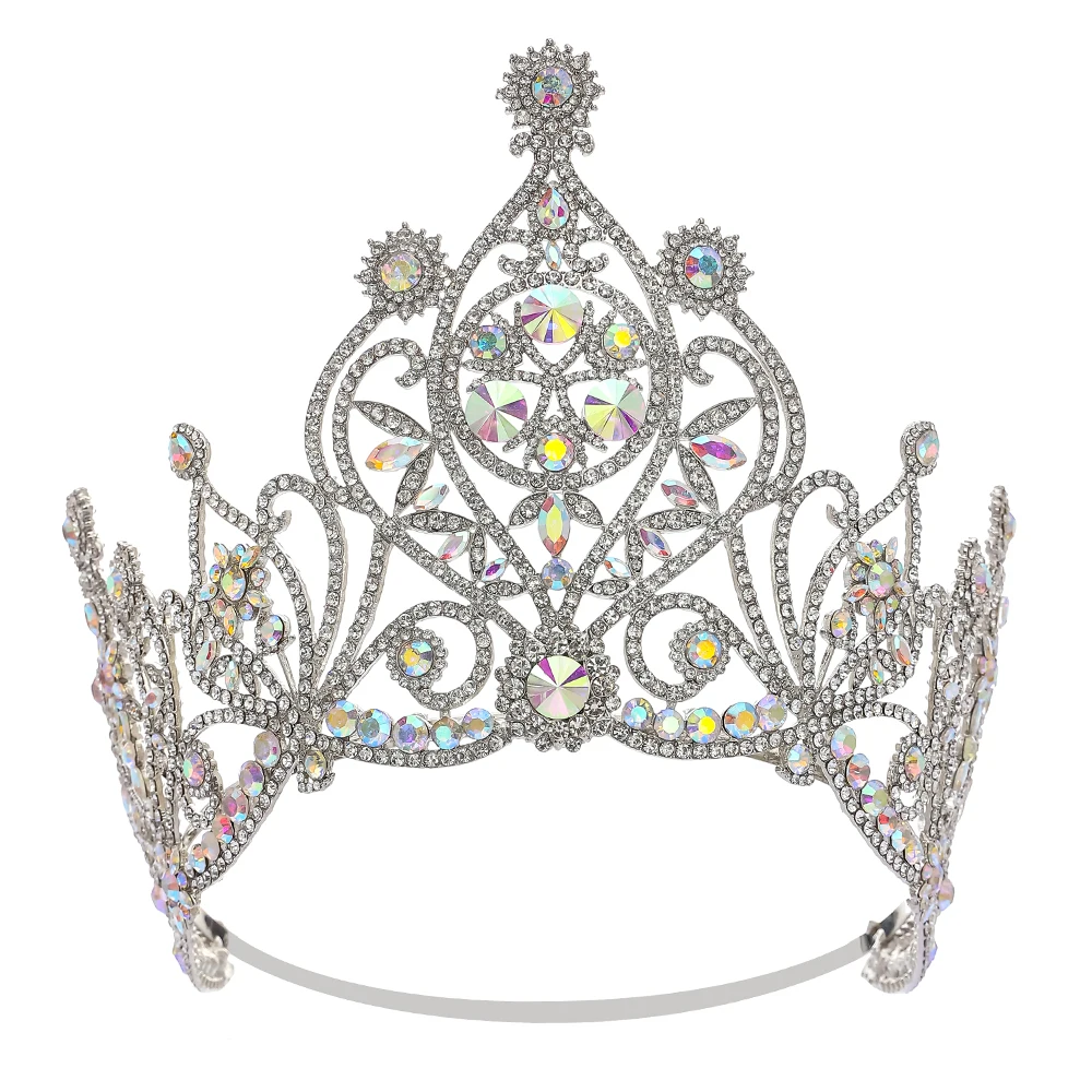 تاج المسابقة المتلألئ |   تاج الزفاف |   غطاء رأس الملكة من حجر الراين الكريستالي للحفلات والولائم