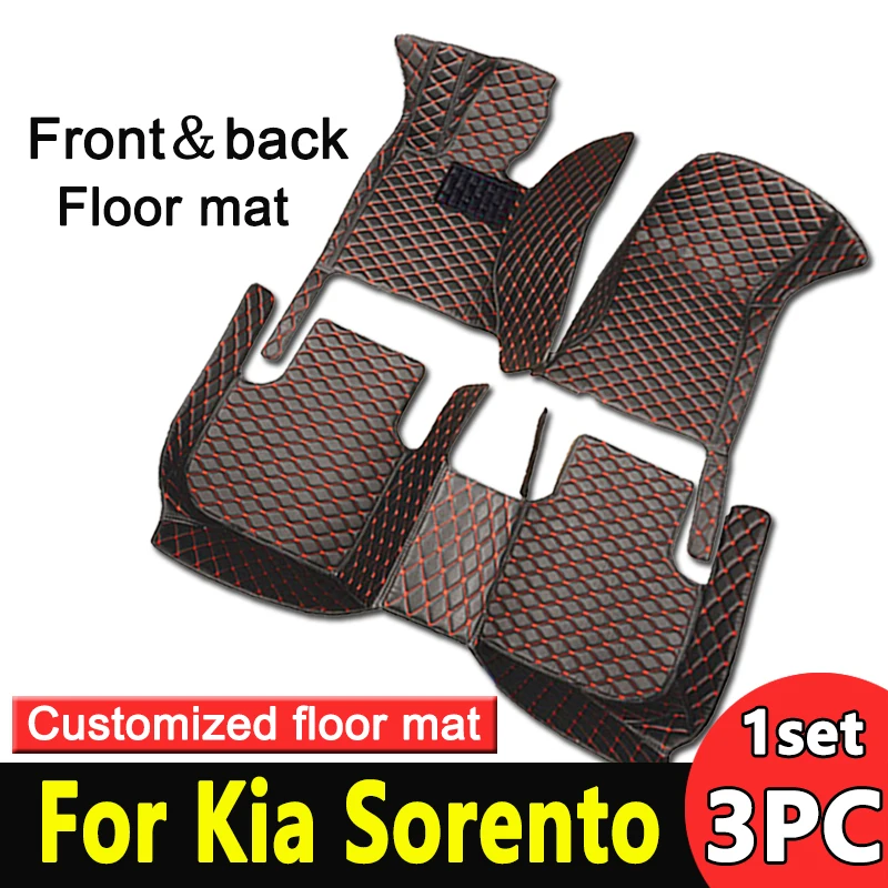 

Car Floor Mats For Kia Sorento UM MK3 2015~2020 Luxury Leather Mat Durable Rugs Carpet Full Set Anti Dirty Pad Car Accessories