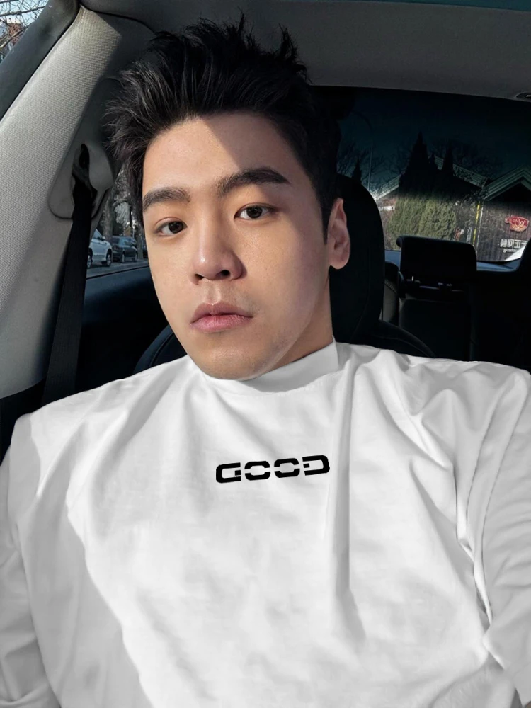 

Мужская летняя футболка American Sle Heavyweight из чистого хлопка, свободного кроя, белая, с коротким рукавом, повседневная, удобная, с круглым вырезом