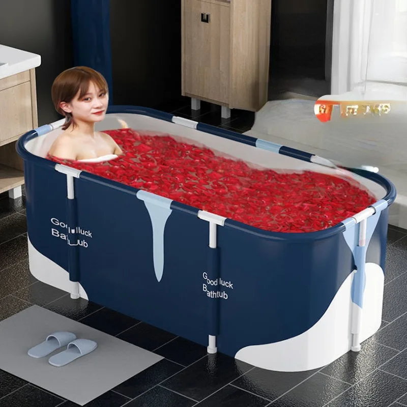 140CM Large Portable Bathtub Folding Bath Bucket Thicken Shower Barrel Tub Adult Children\'s Baby Swimming Pool Family Bathroom