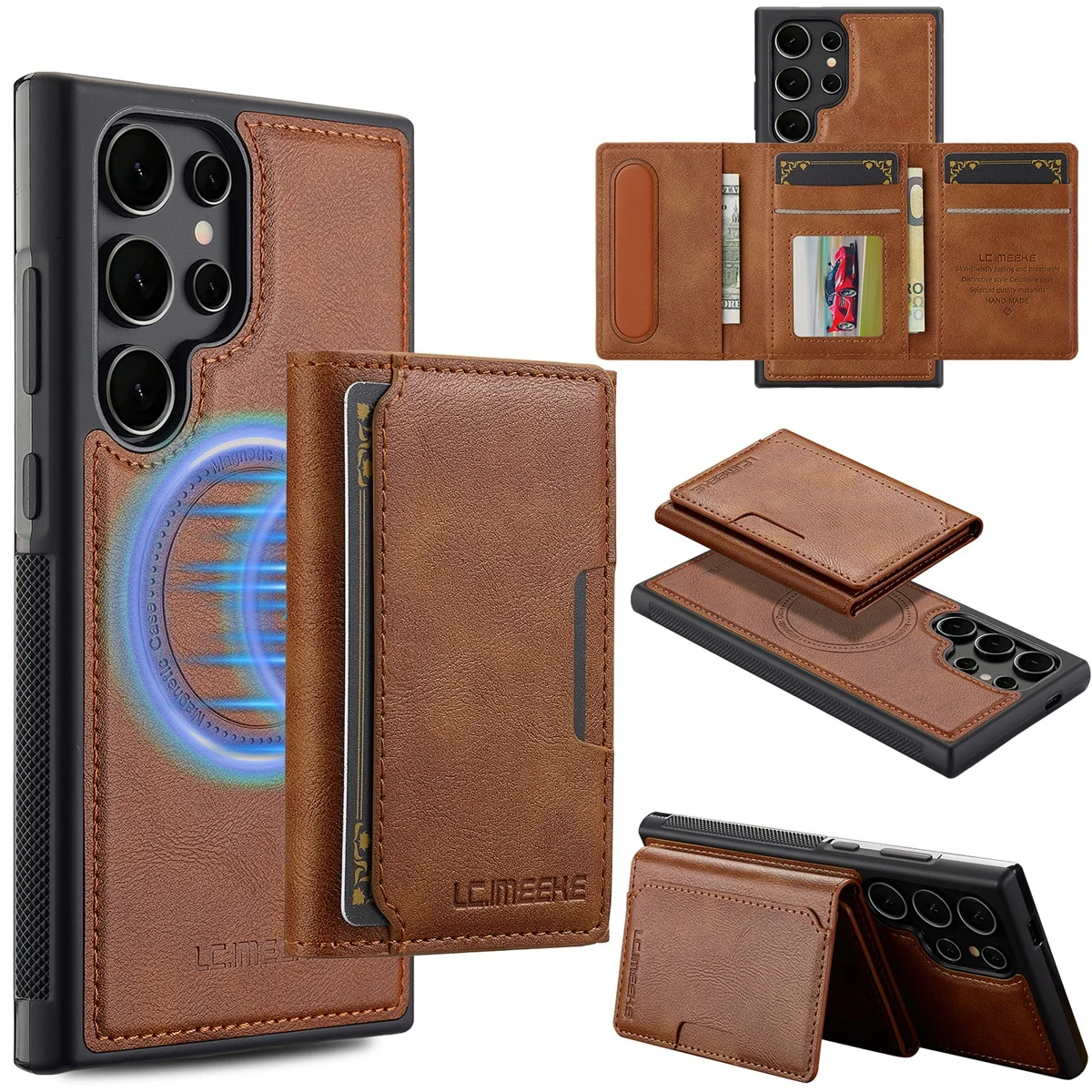 Luxury Wallet Leather Detachable Magnetic 2 In 1 Case For Samsung Galaxy S26 S25 S24 S23 S22 S21 Ultra Plus Card Holder Cover