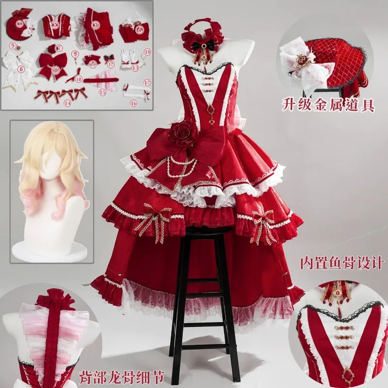 Perfumer Identity V Cosplay Costume Truth Beneath Skin Victorian Gown Corset Bow Belt Gloves For Women Convention