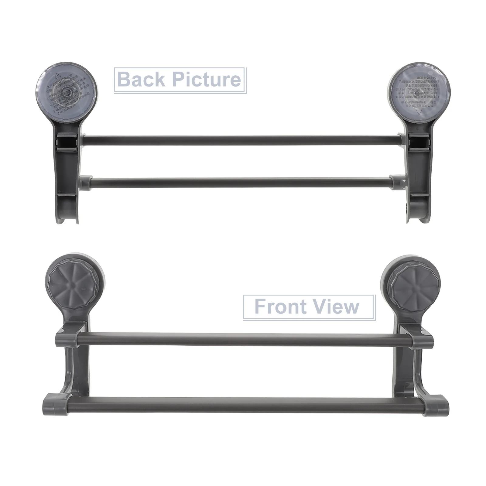 Double Suction Towel Rack No Drill Installation 40cm Wall Mounted Bathroom Kitchen Bath Towel Holder Organizer