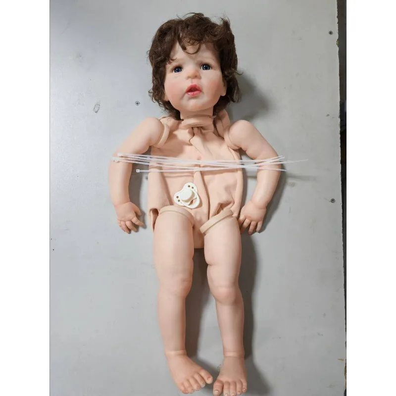 

60cm Already Painted Unfinished Reborn Hand Rooted Hair Doll Kit Sandie with Body Cloth