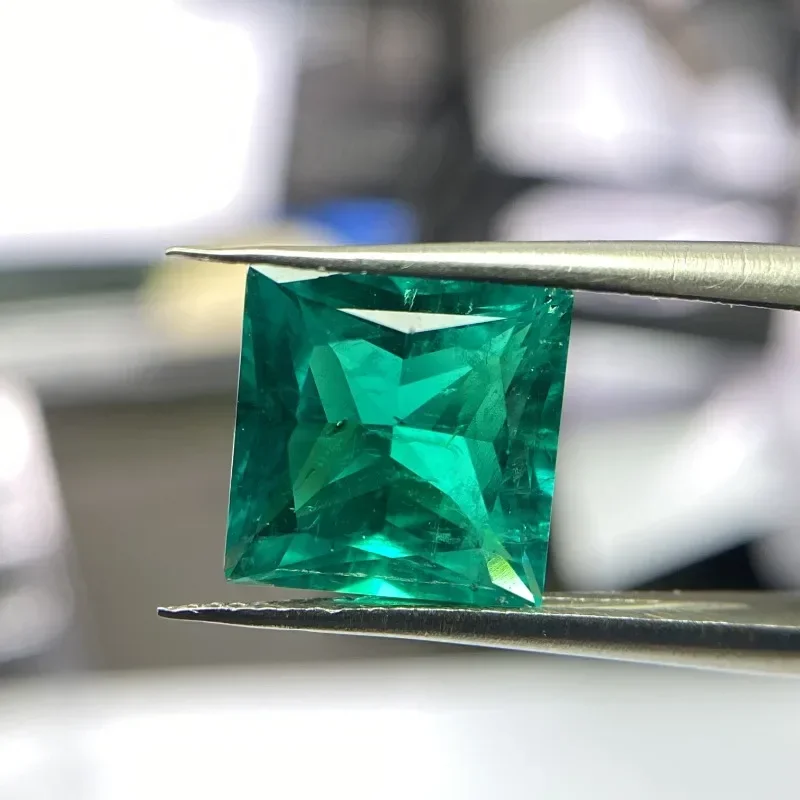 

Lab Grown Colombia Emerald Princess Cut Hydrothermal Emeralds Gemstone For Diy Charms Jewelry Making Selectable AGL Certificate