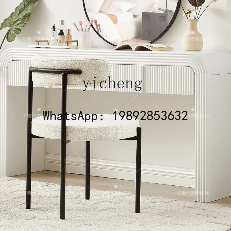 W7- French Cream Wind Solid Wood Dresser Bedroom Modern Simple Makeup Table Storage Cabinet