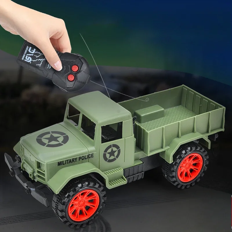 

Electric Remote Control Truck Two Military Pickup Truck Engineering Vehicle Simulation Toy Education Gift Toys for Children