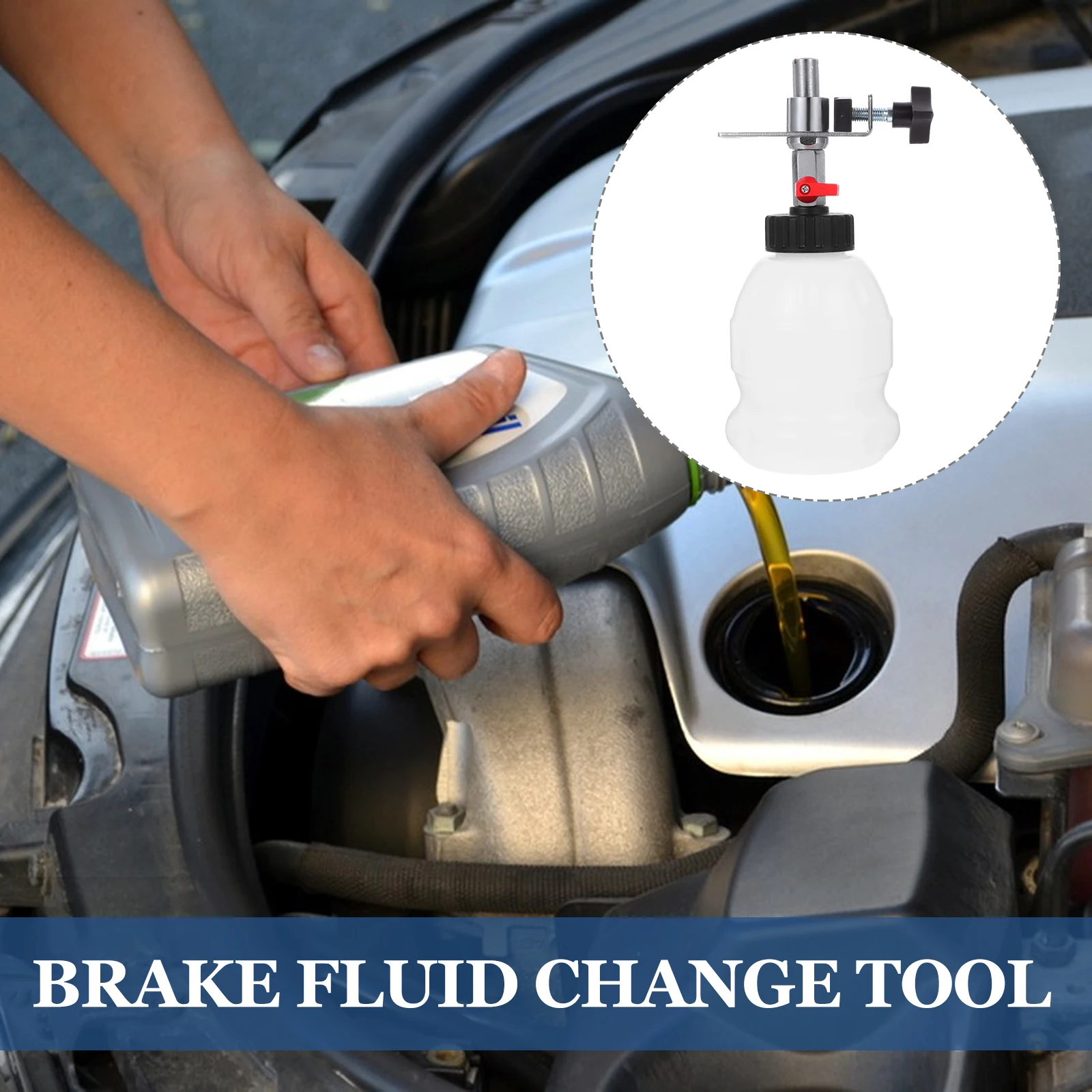 

1pc 1L Oil Pot for Brake Fluid Replacement Tool with Adjustable Nozzle Lightweight Car Maintenance Supplies Bottle