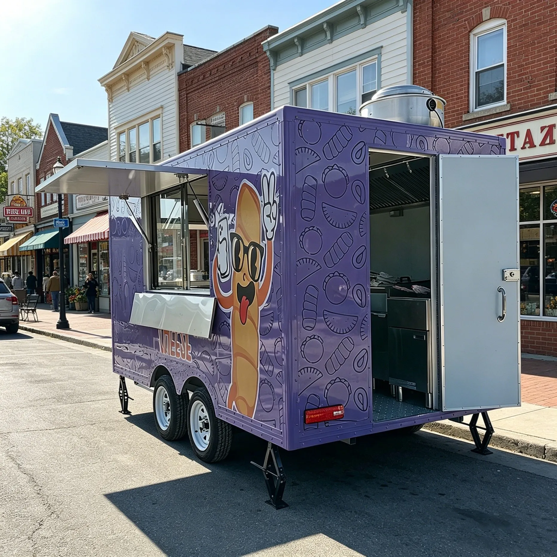

Internal Equipment Customizable Catering Food Truck | Fully Equipped Taco Pizza Coffee Ice Cream BBQ Mobile Kitchen Trailer