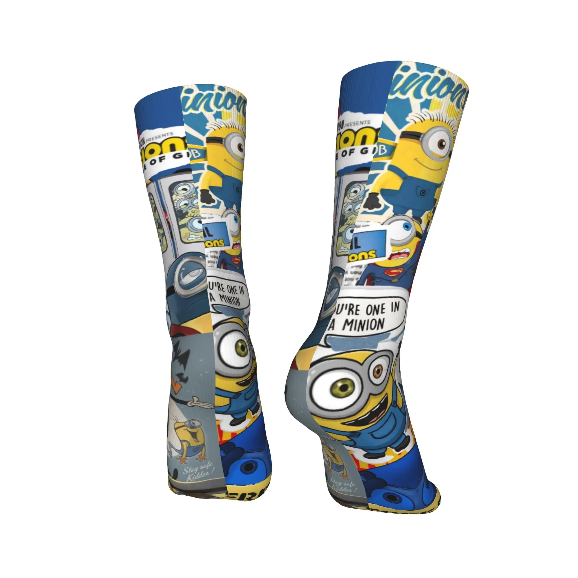 Cute Minionsing Stockings Men  Socks Quality Funny Socks Winter Outdoor Sports Non Slip Graphic Socks Gift