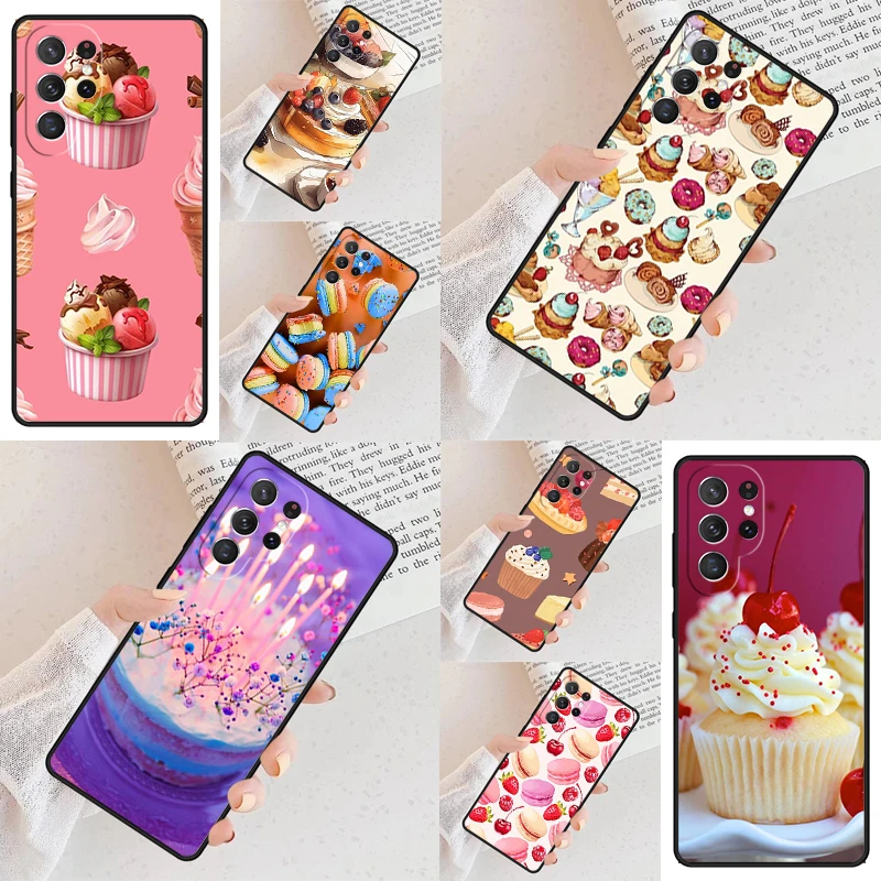 Cake Fancy Desert Cell Phone Case for Samsung Galaxy S26 Ultra S25 S24 S23 S22 S21 S20 Note10 Cover
