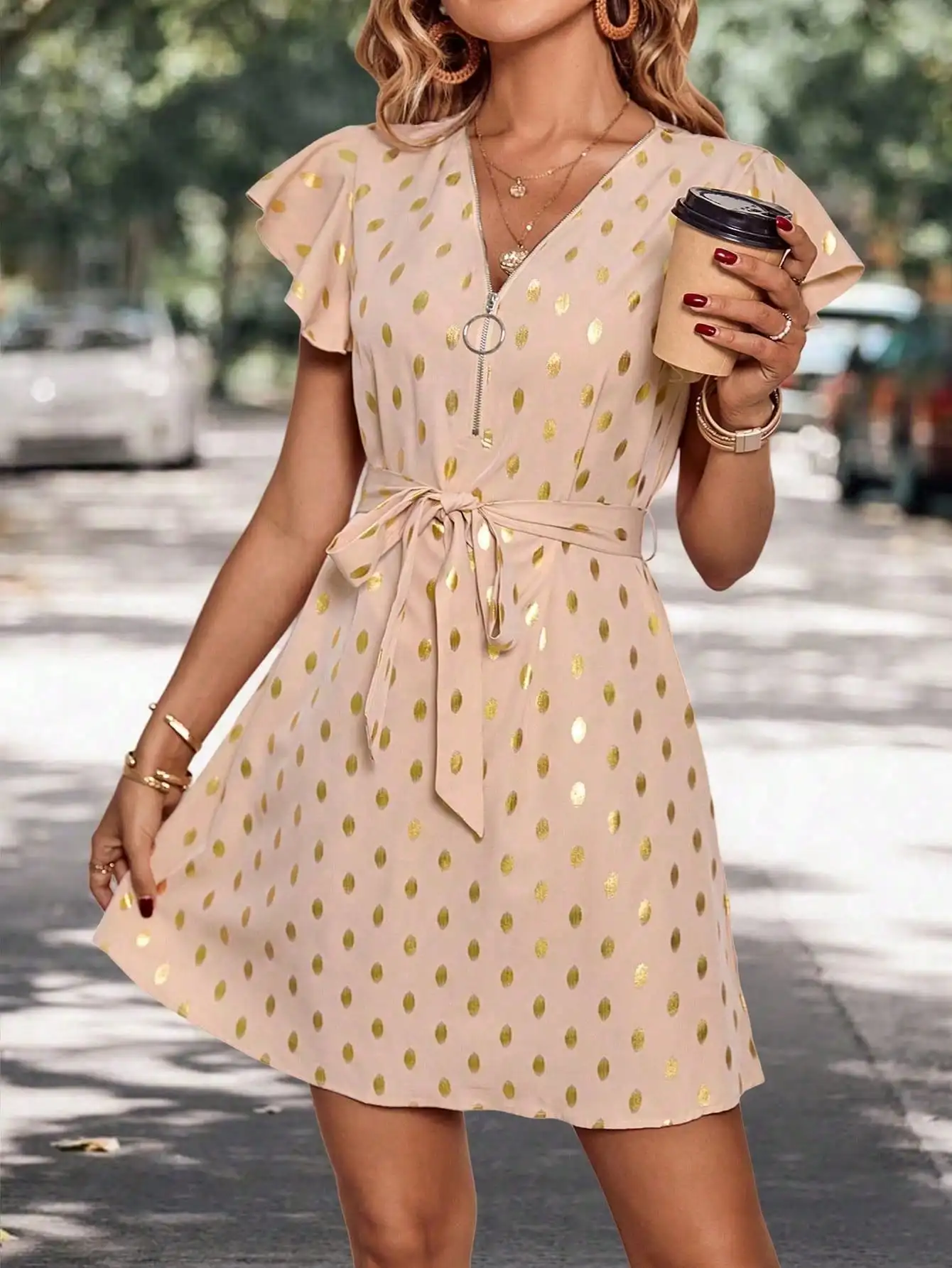 2024 New Summer Women\'s Dress Polka Dot Polka Dot Dress Elegant Dress