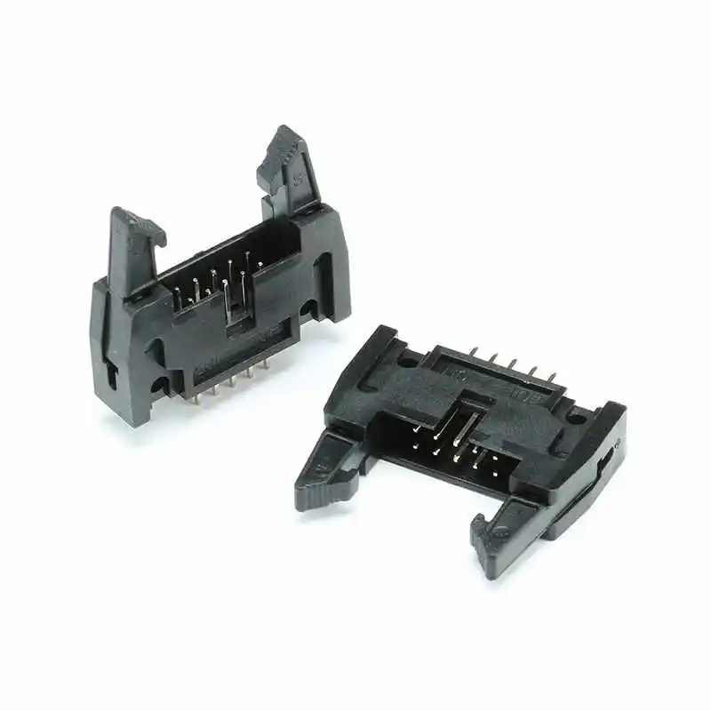 مقبس قرن الوعل DC2، دبوس مستقيم، دبوس منحني 10/14/16/20/26/30/40P، موصل مشبك قرن الوعل، 2.54 مم #2