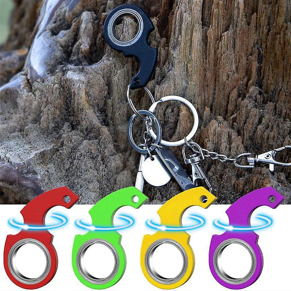 1Pc Fingertip Spinning Keyring Finger Fidget Ring Relieve Boredom Party Gift Keychain Spinner Anxiety Stress Relief Toys