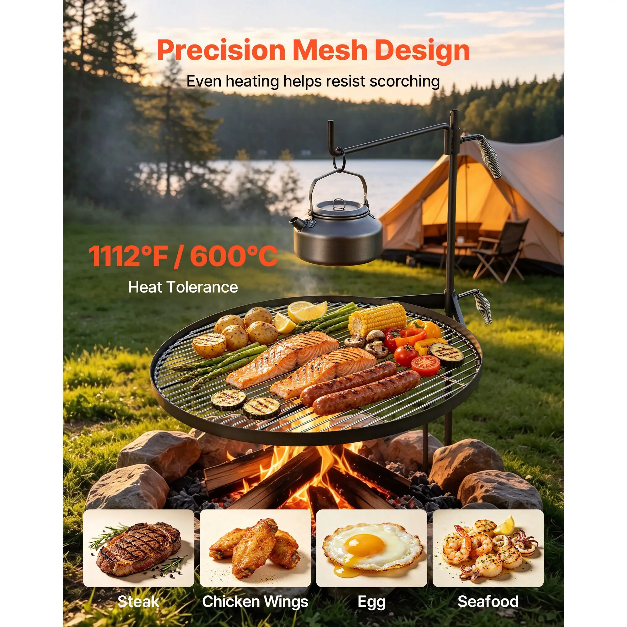 Heavy Duty Swivel Campfire Gri - Camping Cooking Over Fire review and price