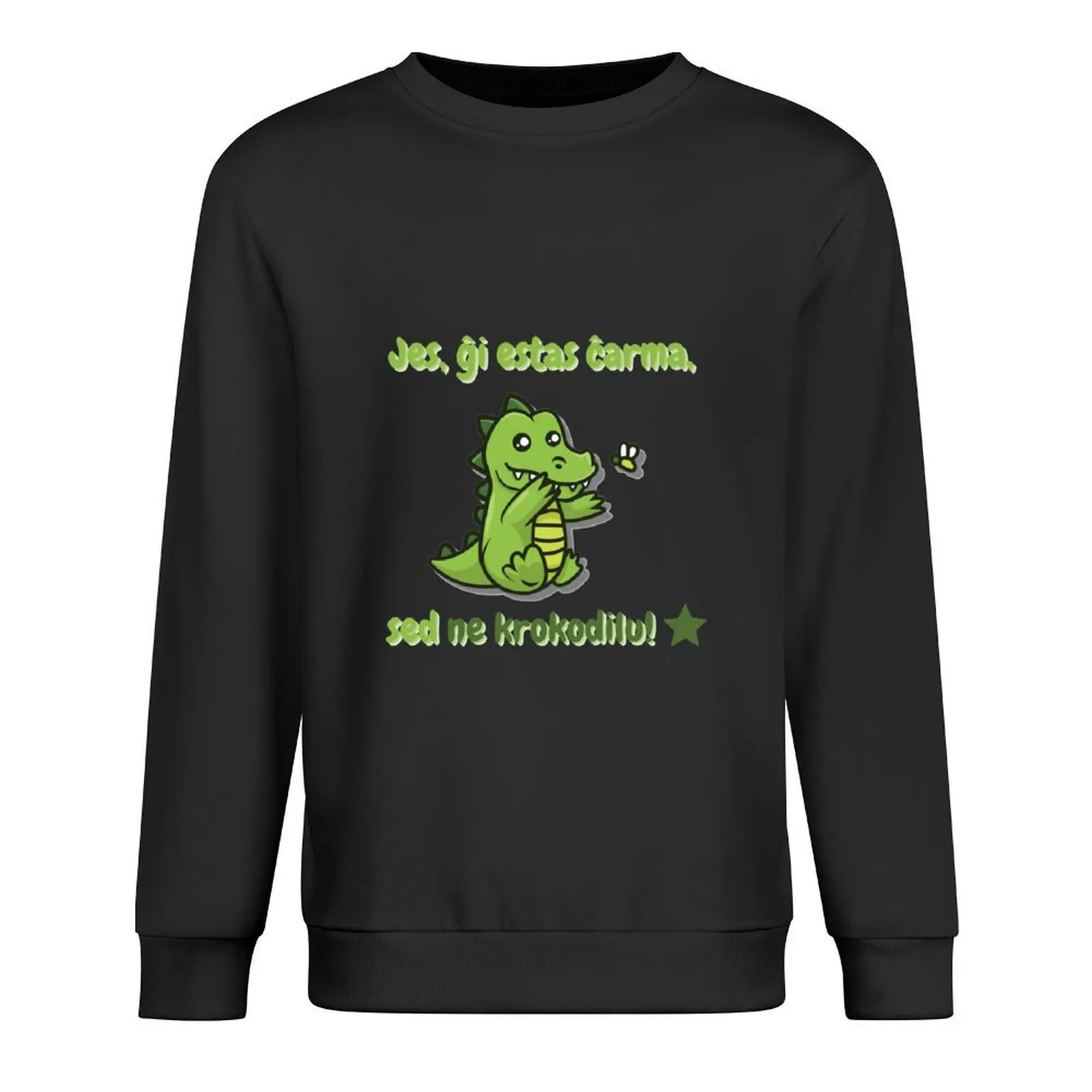 

Ne Krokodilu Esperanto Pullover graphic t shirts men men's coat blouse mens clothes men's sweatshirts