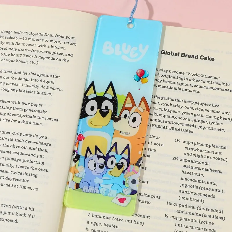 

Bluey Cartoon Acrylic Bookmark - Cute Anime Book Accessory for Students School Supplies Reading Markers Gift for Book Lovers