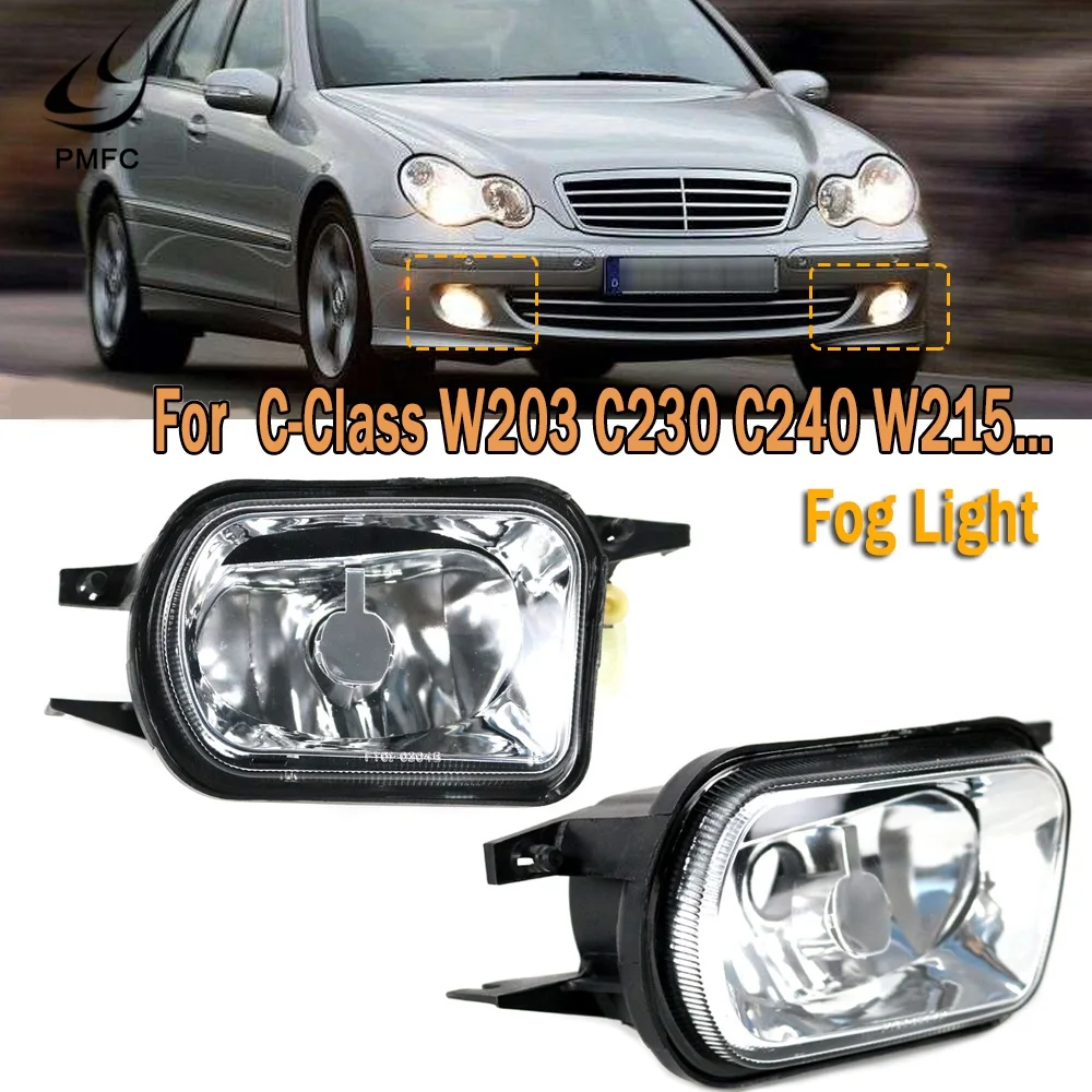 Pair Front Bumper Fog Lamp Light for - W203 C320 &SLK230 2001-2004 2158200556 2158200656