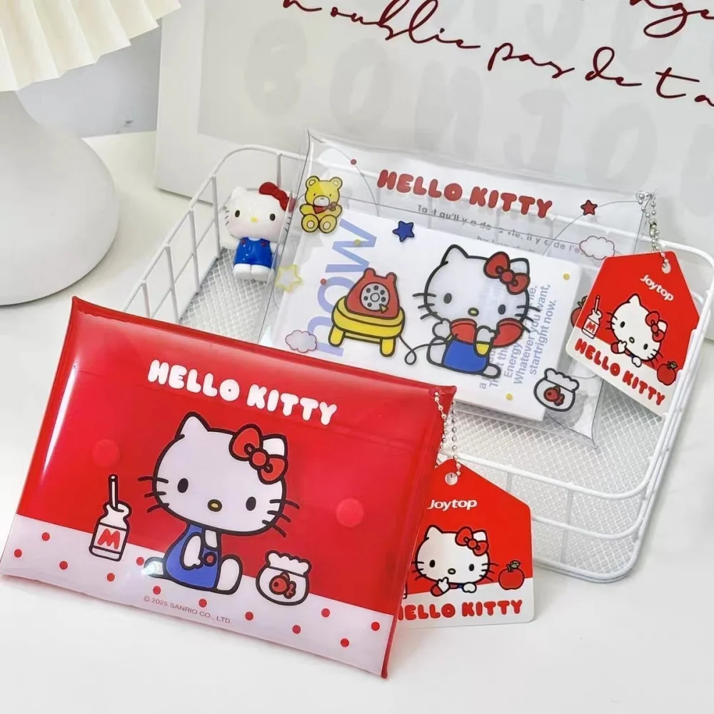 Genuine Sanrio PVC Snap-Closure Document Bags Cartoon Hello Kitty Pvc Waterproof Stationery Storage Pouch Girls Birthday Gifts