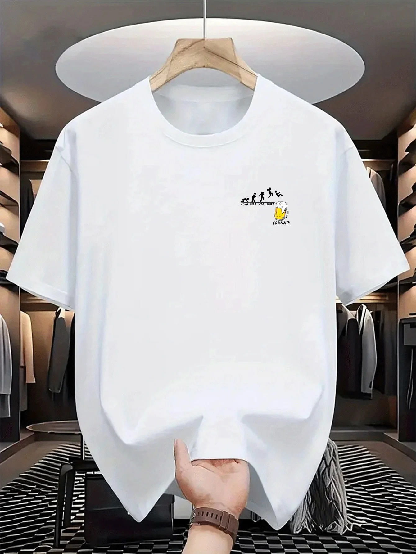Herren T-Shirt mit Rundhalsausschnitt und kurzen Ärmeln | Schnelltrocknend, glatt, bequem, atmungsaktiv, luxuriöse Details, Casu