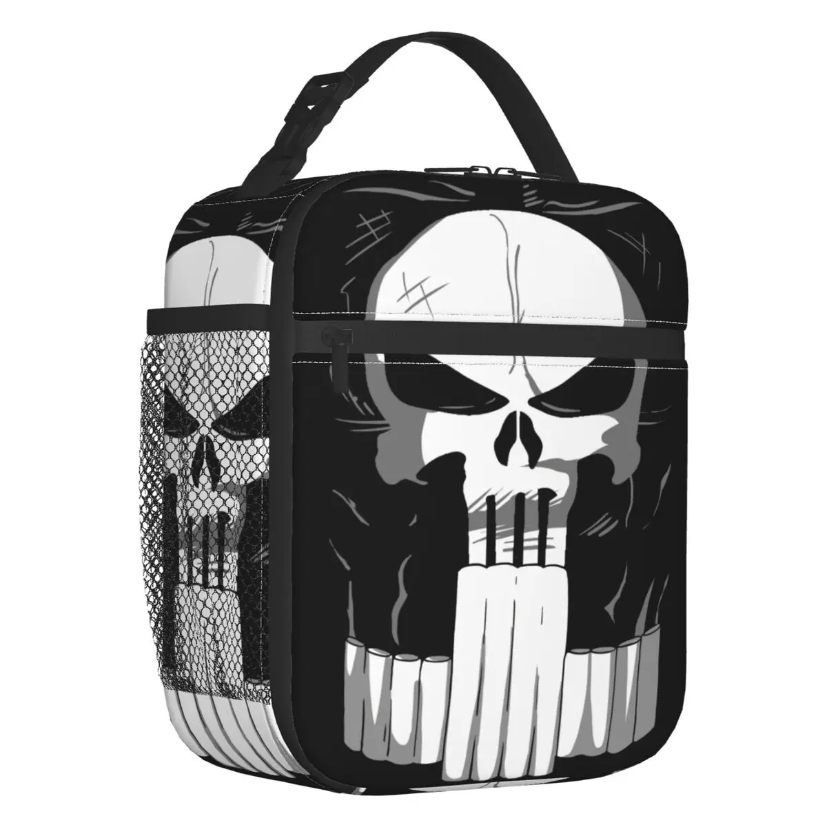 Custom Punisher Suit Insulated Lunch Bag for Women Waterproof Thermal Cooler Bento Box Office Work School