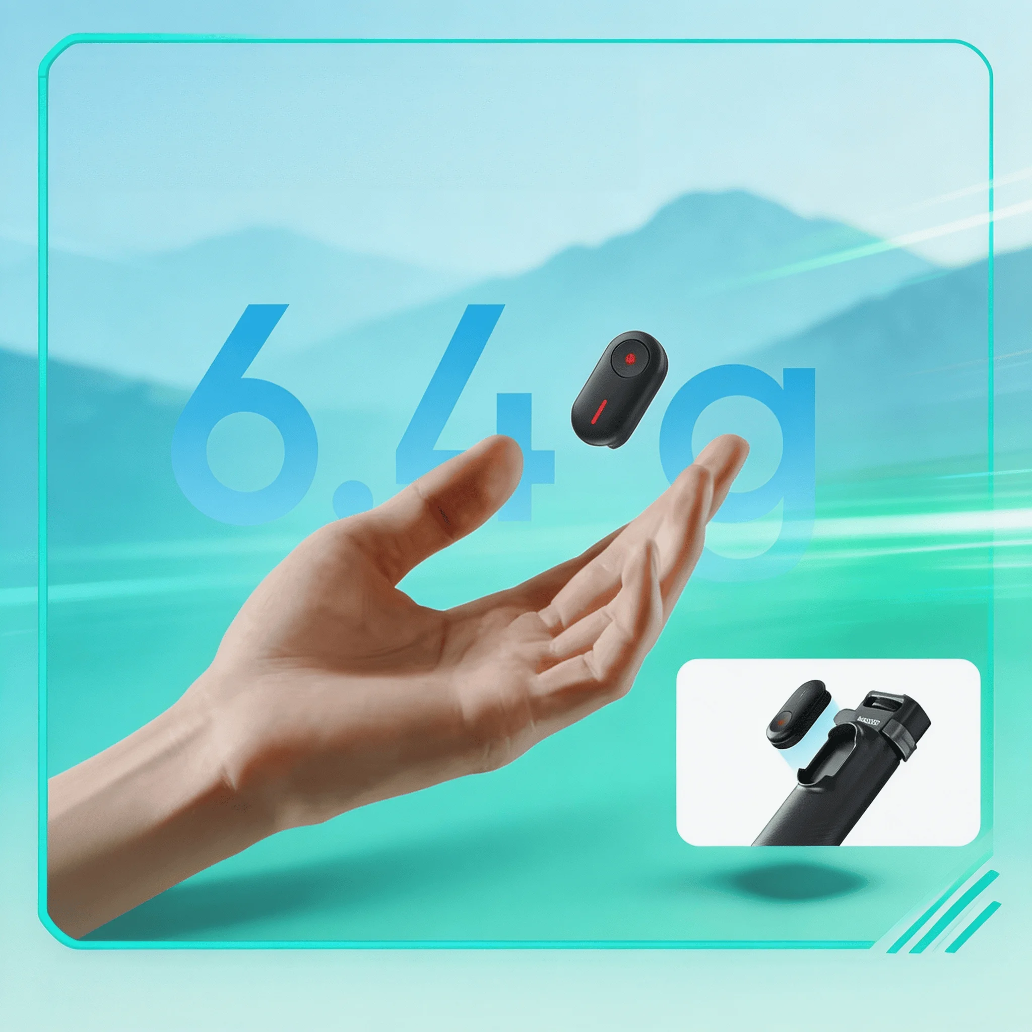Mini Bluetooth Remote 10m Wireless Camera Controller for Insta360 X6 X5 X4 Air X4 Ace Pro 2 GO Ultra GO 3S Vlog Accessory