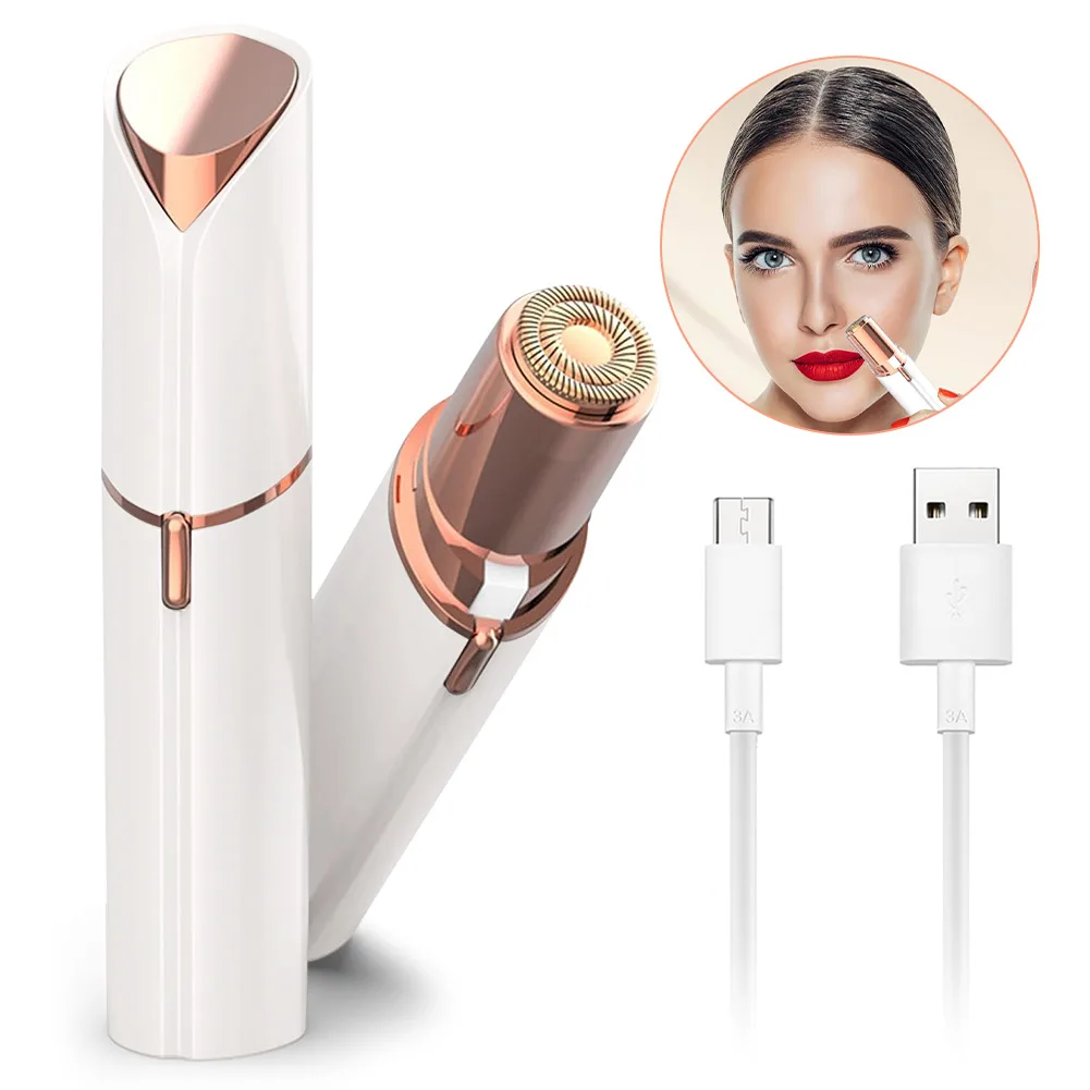Rasoir pour le visage et les sourcils, Rechargeable, lèvres, corps, épilateur pour le visage, électrique, Portable, étanche, lame flottante 3D