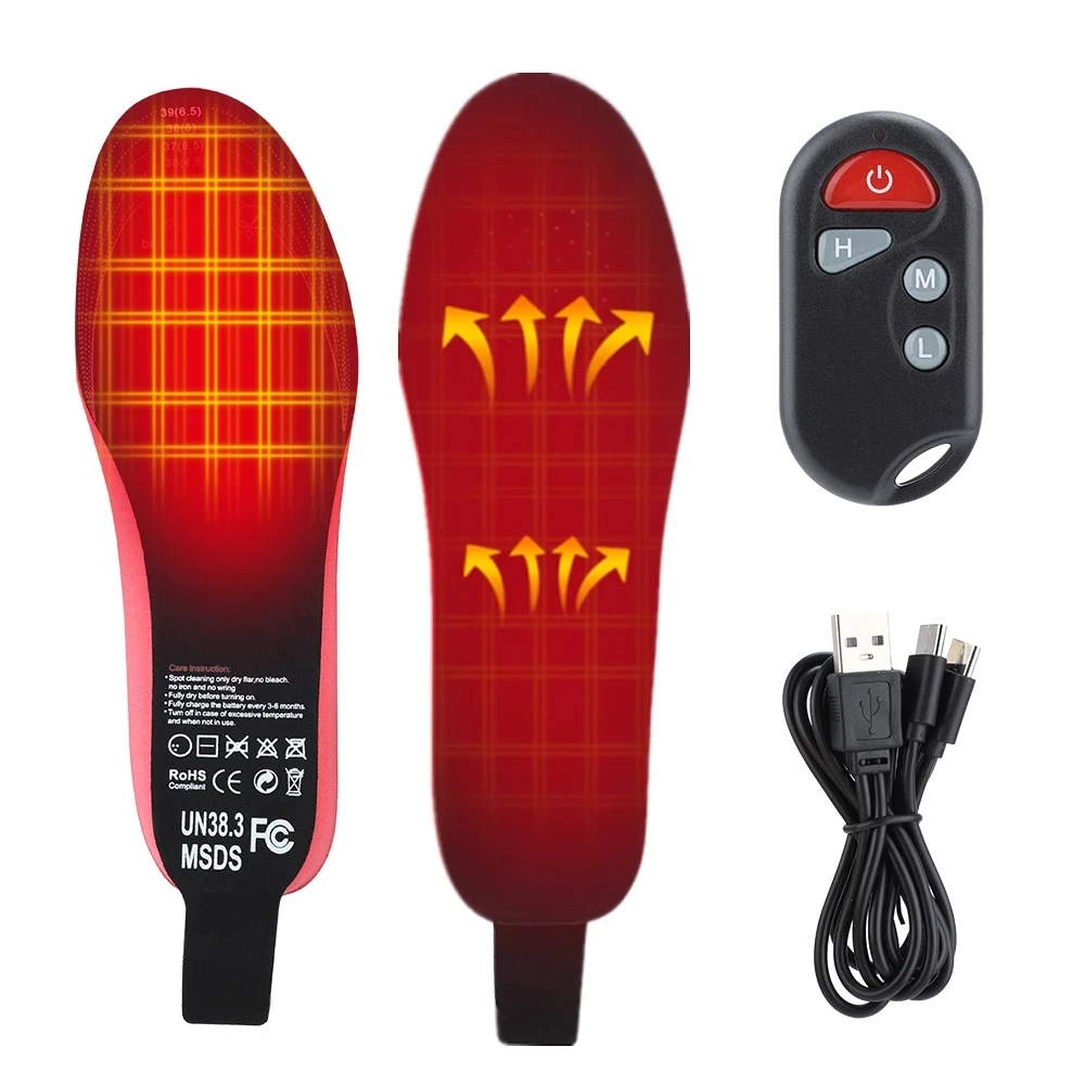 

Remote Control Heated Insoles Electric Foot Warming Pad Warmer Feet for Winter Outdoor Sports Adjustable Temperature Shoe Pads