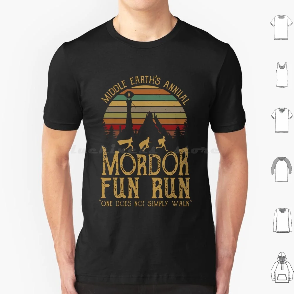 Fun Run Mordor T Shirt Cotton Men Women DIY Print Golem Map The Tolkien Gandalf Frodo 4k Stream Battle Army