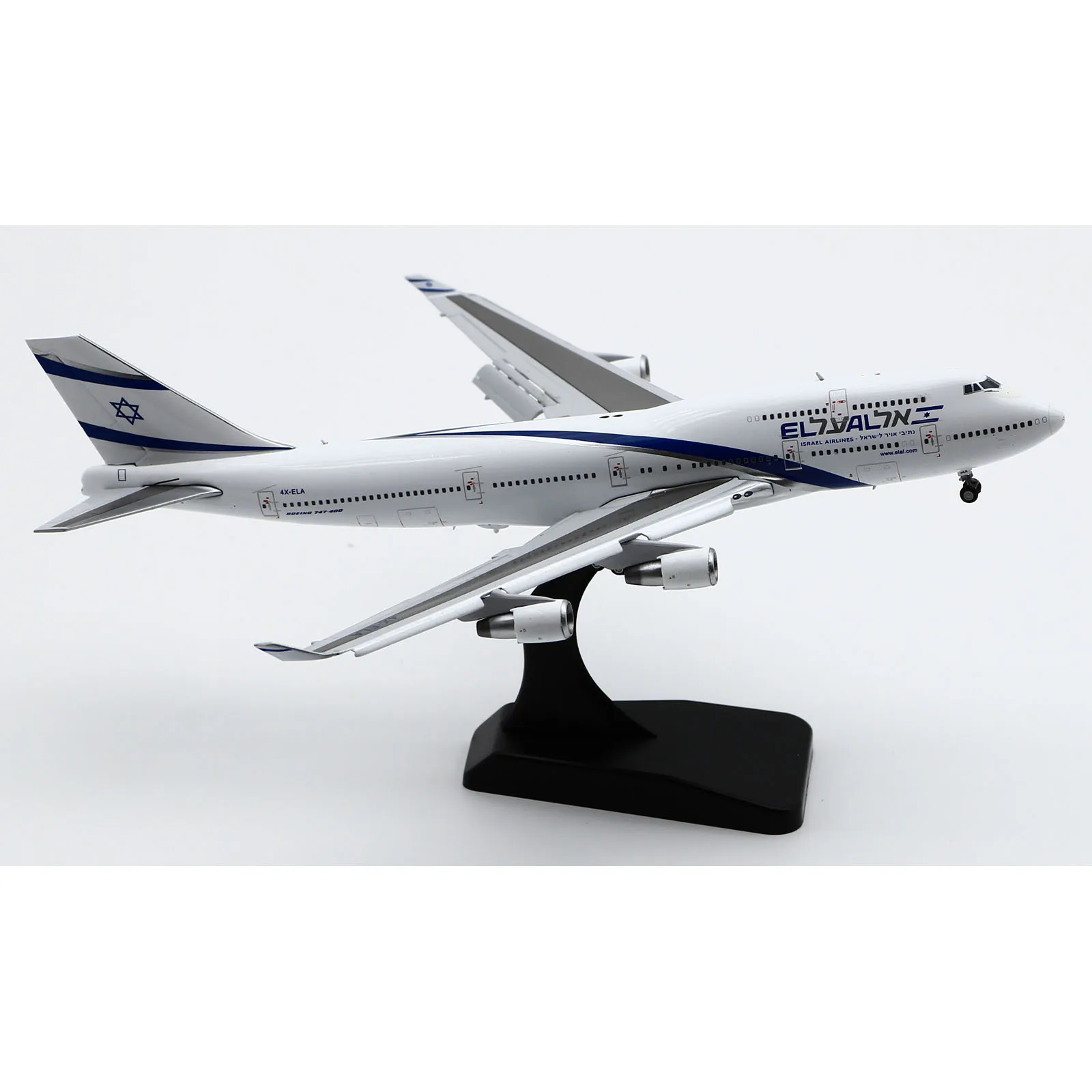 XX40108A Alloy Collectible Plane Gift JC Wings 1:400 EL AL Boeing B747-400 Diecast Aircraft Model 4X-ELA  Flap Down &Aviationtag