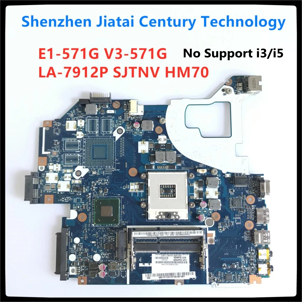 

Q5WVH Q5WV1 LA-7912P For Acer Aspire E1-571G V3-571G NE56R V3-571 E1-531 Motherboard NBC1F11001 SJTNV HM70 DDR3 100% Fully Test