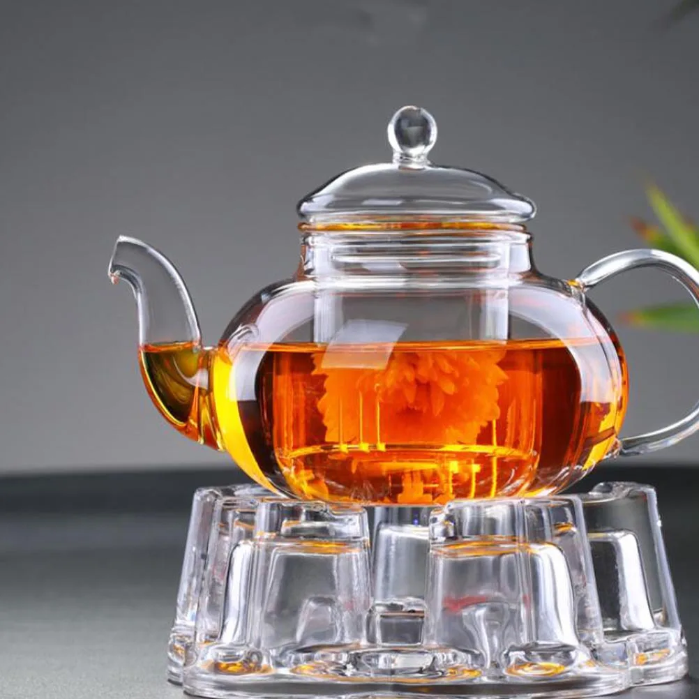 

1Pcs Glass Boiled Teapot 600Ml Borosilicate High Temperature Resistance Handmade Steaming Tea Pot Clear Glass Teaware for Office