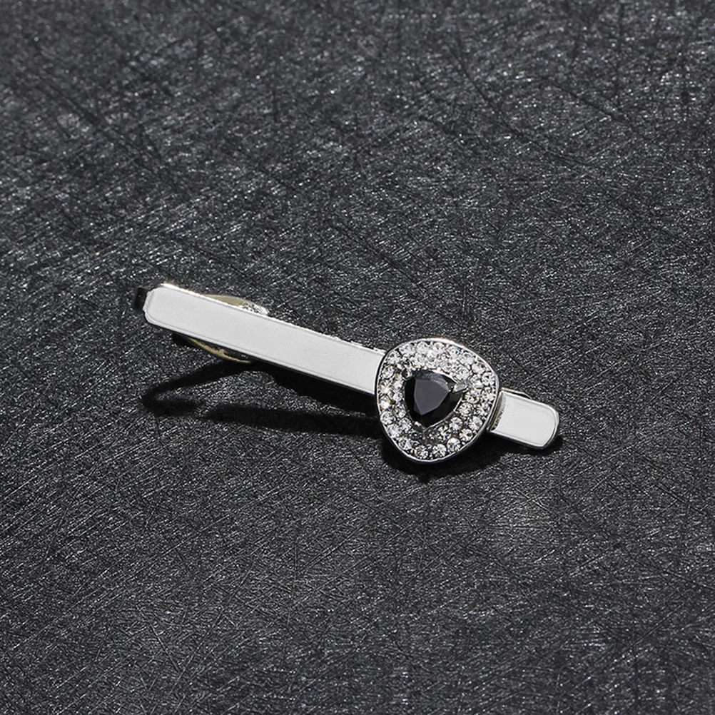 

3Pcs Men Tie Clips Alloy Non-Fading Bling Gemstone Durable Stylish Bars for Formal Business Wedding Accessories