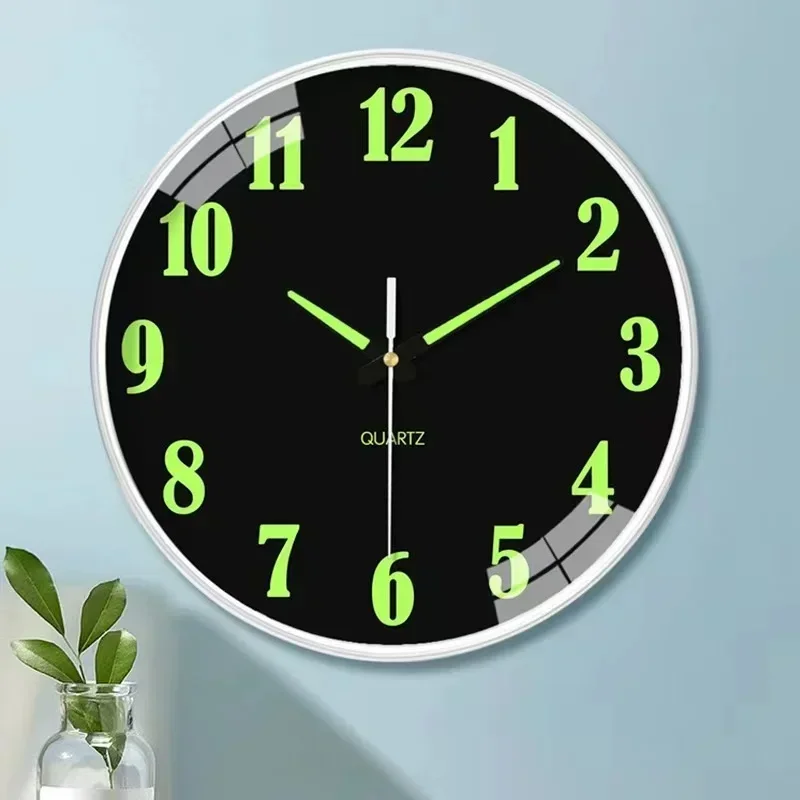 

8 Inch Modern Light Luxury Luminous Wall Clock Non Ticking Travel Time Accuracy Fashion Wall Clock for Home Decoration Bedroom