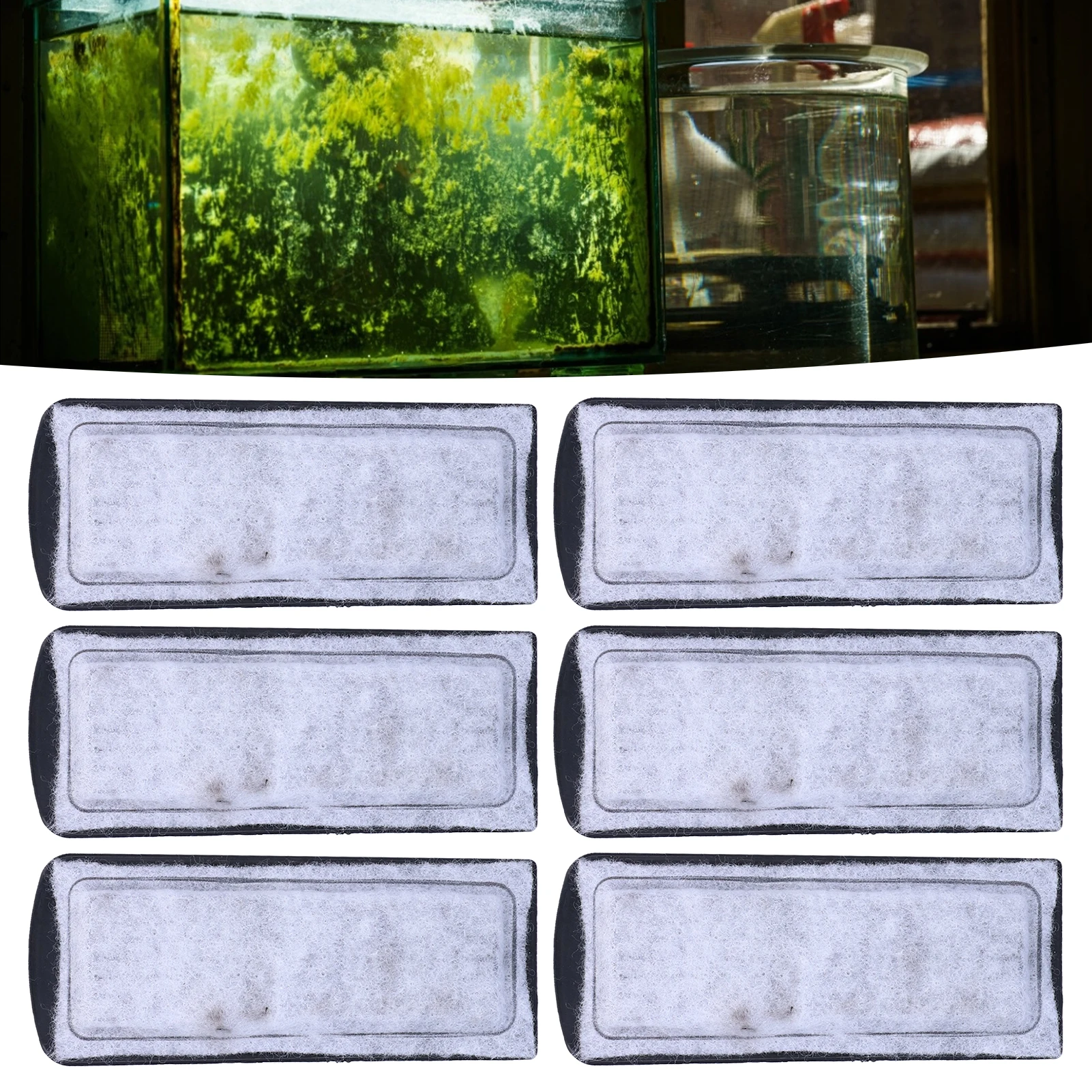 Aquarium-Filterwatte, Ersatzfilterzubehör für die Wandmontage, für Fischaquarien, Kohlefilterwatte